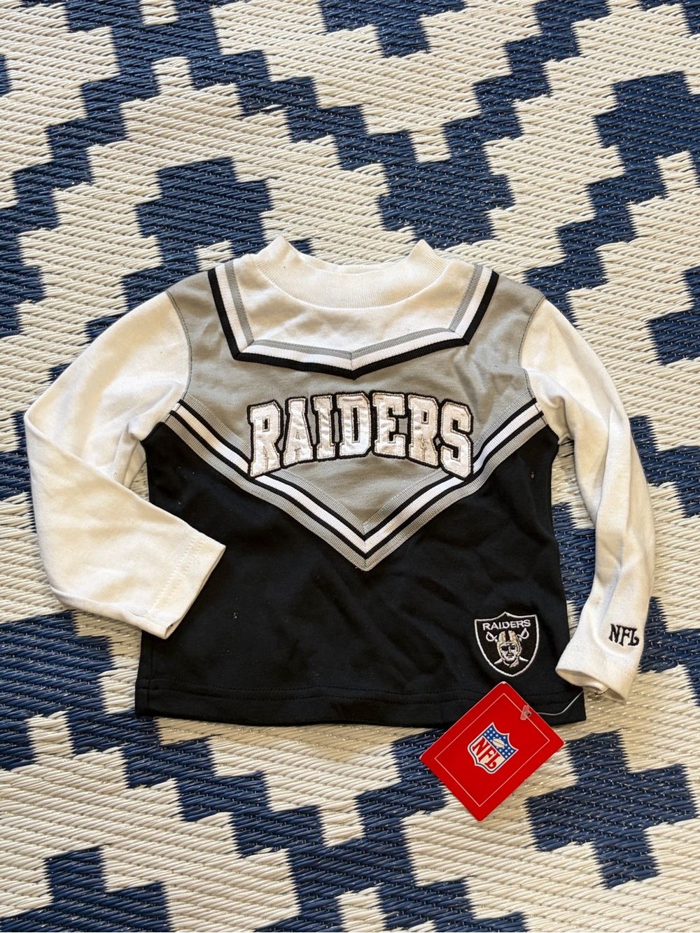 Vintage Raiders Girls Cheer Top Long Sleeve Size 18 Months New